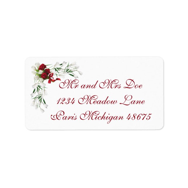 Address Labels/Red Roses and White Tulips Label (Front)
