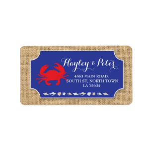 Address Labels Stickers Wedding Crab Boil Beach