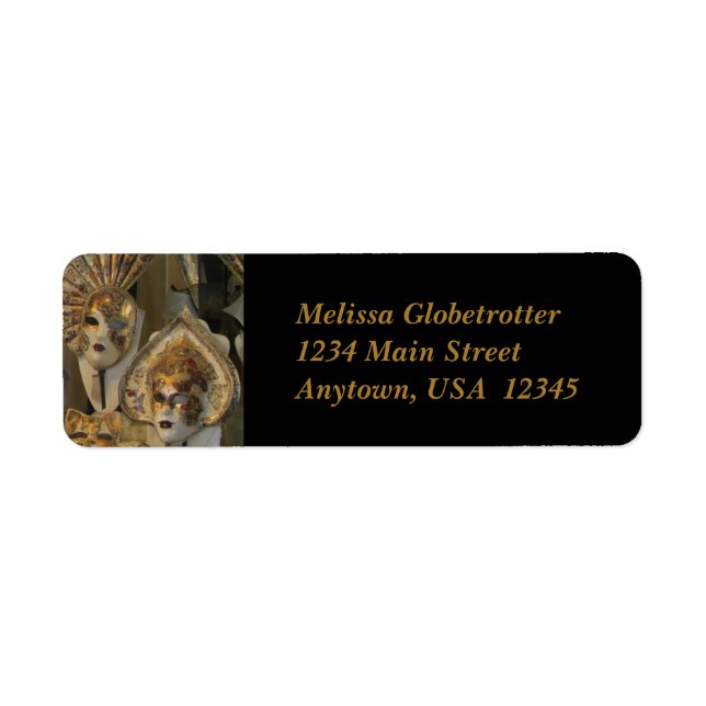 Address Labels--Venetian Masks Label (Front)