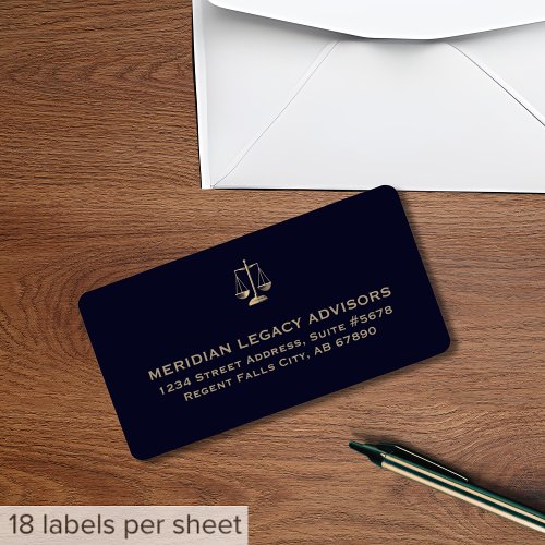 Address Labels with Justice Scale Logo