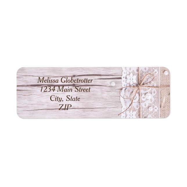 Address Labels--Wood & Lace Label (Front)