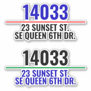Address Mailbox Numbers Sticker