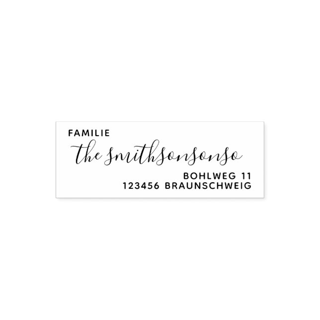Address Personal Name Familie Self-inking Stamp (Design)
