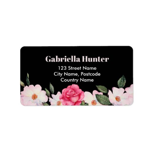 Address Pink White Roses Ballerina Floral Black Label