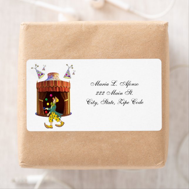 Address Return Labels Circus Clown Birthdays (Insitu)