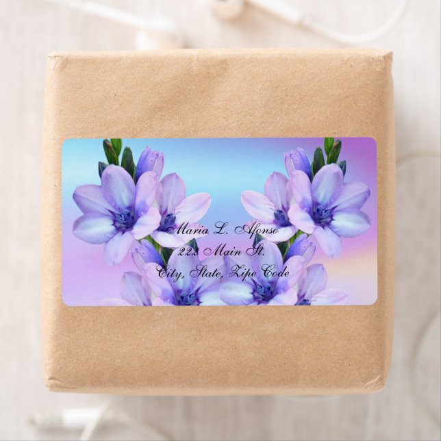 Address Return Labels Purple Flowers Floral (Insitu)