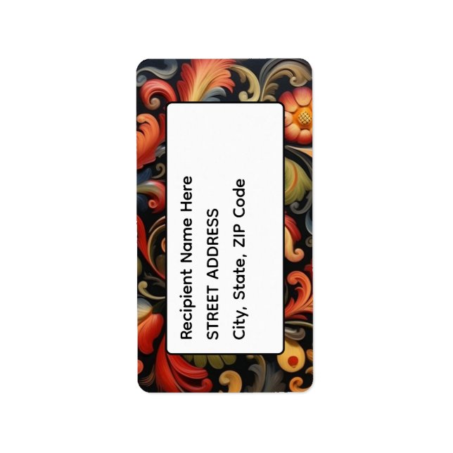 Address Rosepaint Rosemaling 4 of 6 Label (Front)