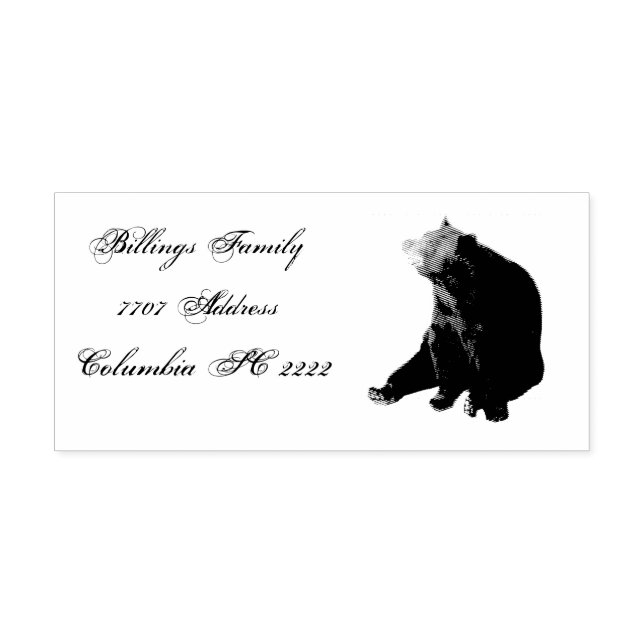 Address Self Ink Rubber Stamp/Bear II design Self-inking Stamp (Design)