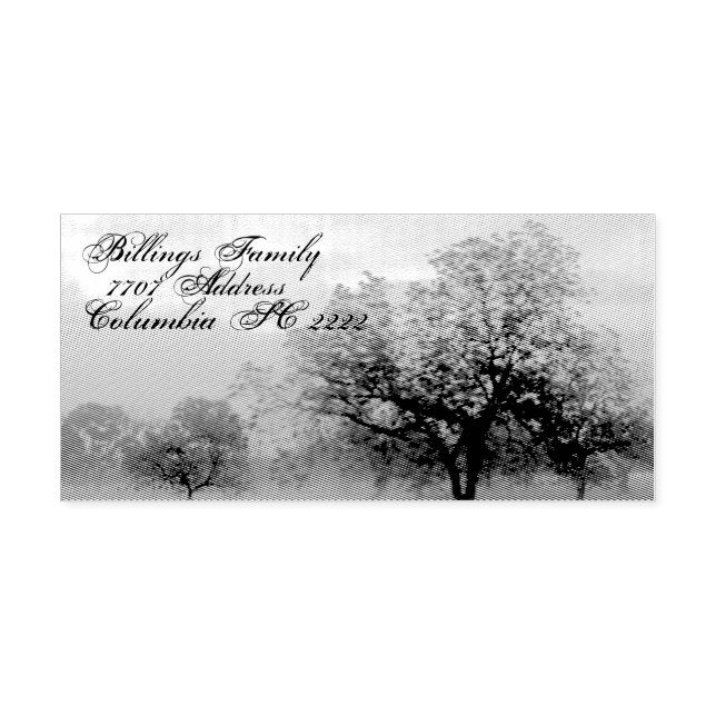 Address Self Ink Rubber Stamp w/Texas trees (Design)
