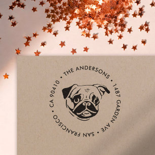Address Stamp, Pug dog address stamp