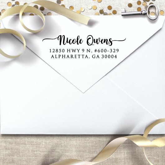 Address Stamp, Self Inking, Pre-Inked, Black Ink (Example)