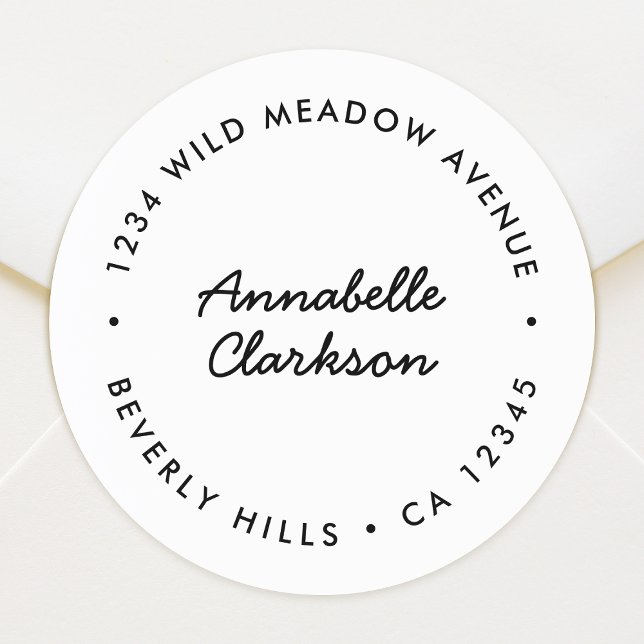 Address Sticker Roll | Bulk Envelope Seal Labels (Round return address sticker label envelope seals for everyday mailing, occasions & seasonal mail)