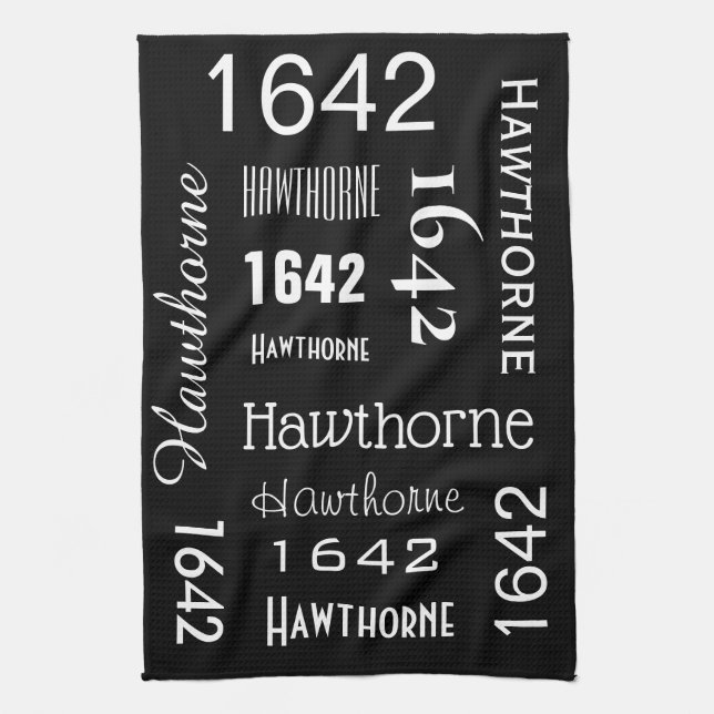 Address & Street Name Personalized Kitchen Towel (Vertical)