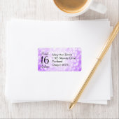 Address Sweet 16 Birthday Purple Glitter Lights Label (Insitu)