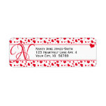 Address Valentine Red Hearts Random Pattern Label