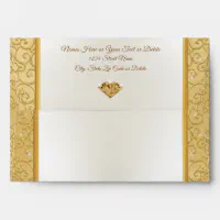 Off White and Gold Wedding Envelopes, Many Sizes Envelope
