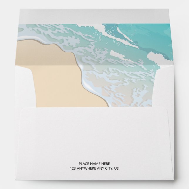 Addressed Mailing Envelope Coastal Beach Wedding (Back (Bottom))