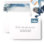 Addressed RSVP, Blue Watercolor and Floral Envelope<br><div class="desc">Exquisite Wedding RSVP addressed envelope with delicate blue watercolor stain and blue floral detail inside. Outside in white, which can be change to other colors as needed on product page color options panel. Please note that Zazzle at the moment does not offer envelope individual sales, for this reason only RSVP...</div>