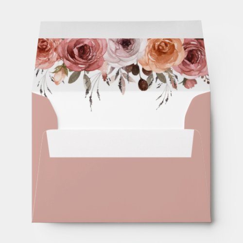 Addressed RSVP Romantic Blush Pink Floral Envelope