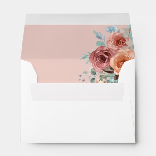Addressed RSVP Rose Gold Ethereal Floral Envelope