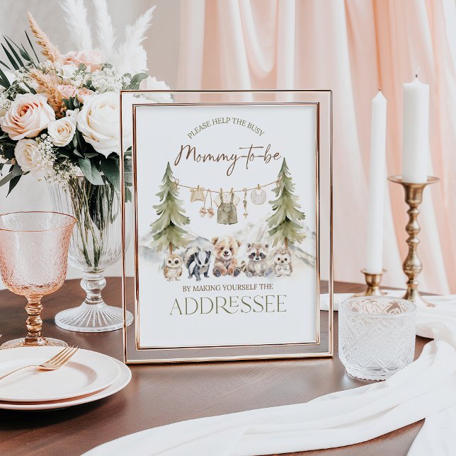 Addressee Woodland Adventure Boy Baby Shower Poster (Creator Uploaded)