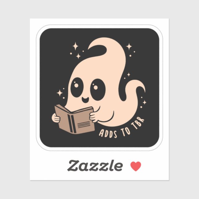 Adds to tbr ghost reading books sticker (Sheet)