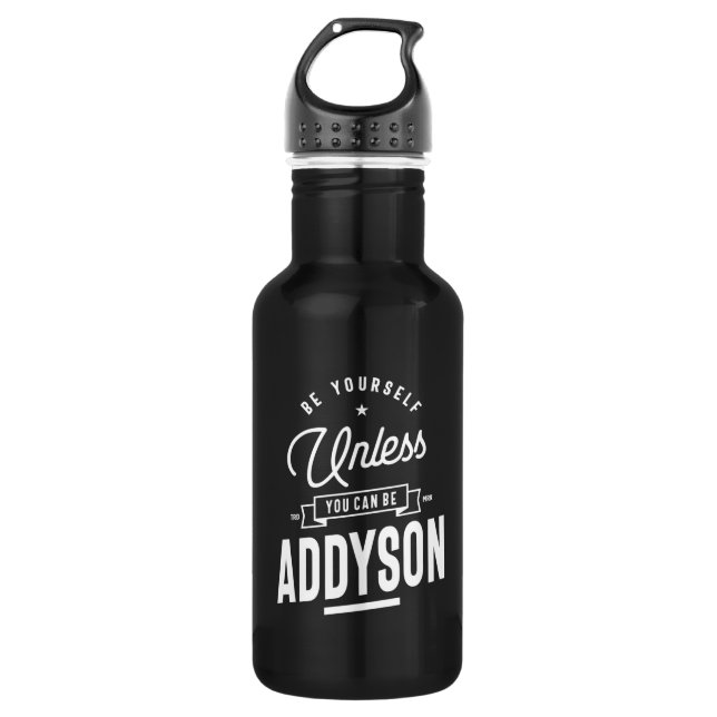 Addyson Personalized Name Birthday Stainless Steel Water Bottle (Front)