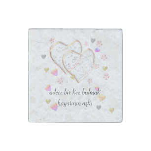 adece bir kez bulmak hayatının aşkı ,personalized stone magnet