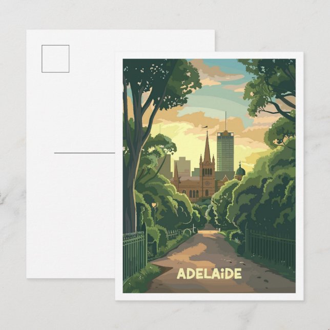 Adelaide Australia Art Vintage Travel Postcard (Front/Back)