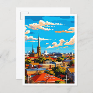 Adelaide Australia vintage travel illustration Postcard
