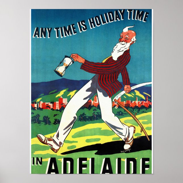 Adelaide Australia Vintage Travel Poster Restored (Front)