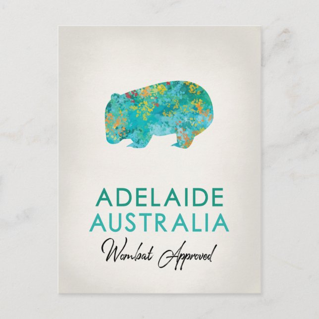 Adelaide Australia Wombat Postcard (Front)