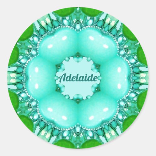 ADELAIDE  Bright Abstract Fractal Pattern  Class Classic Round Sticker