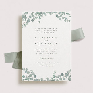 Adelaide Elegant Watercolor Eucalyptus Wedding Invitation