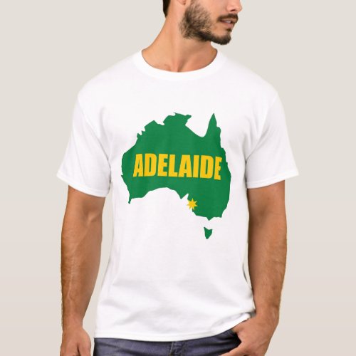 Adelaide Green and Gold Map T_Shirt