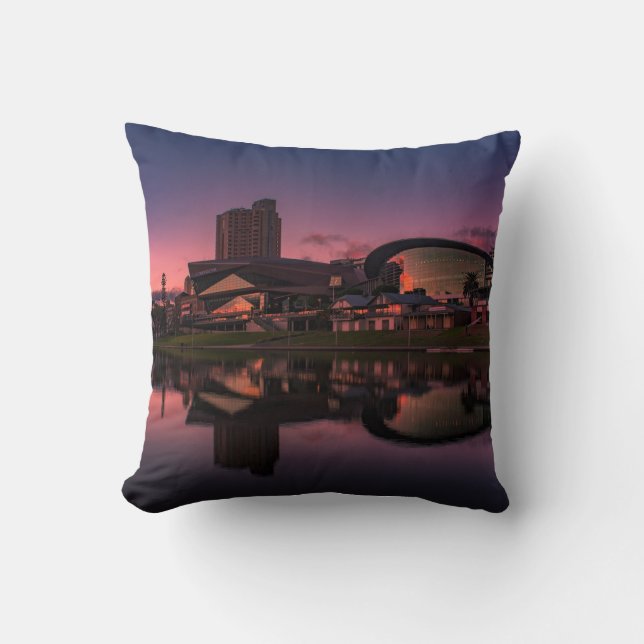 Adelaide Riverbank at Sunrise Throw Pillow (Front)