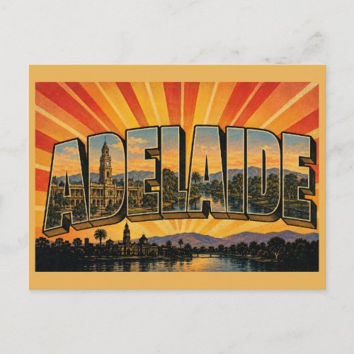 Adelaide South Australia Capital City Vintage Art Postcard