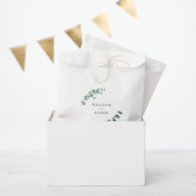 Adelaide Watercolor Eucalyptus Wedding Favor Bag (Party)