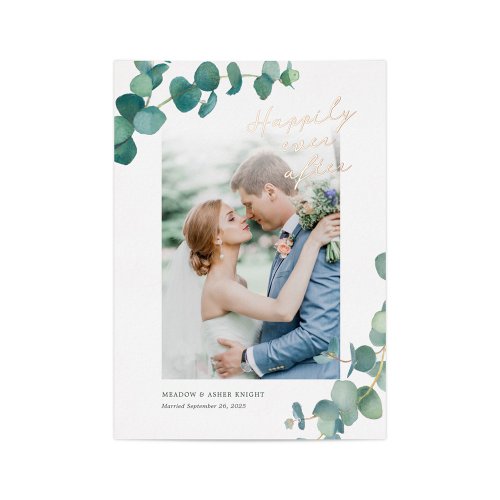 Adelaide Watercolor Greenery Wedding Announcement