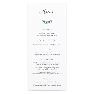 Adelaide Wedding Dinner Menu