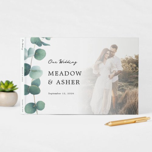 Adelaide Wedding Watercolor Eucalyptus and Photo Guest Book