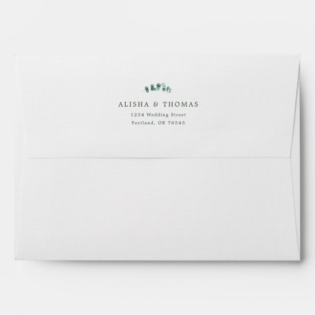 Adelaide Wedding Watercolor Eucalyptus Envelope (Back (Top Flap))
