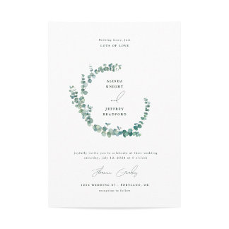 Adelaide Wedding Watercolor Eucalyptus Invitation