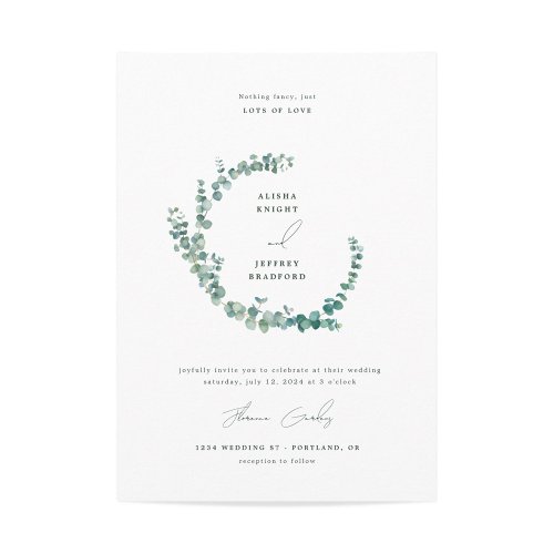Adelaide Wedding Watercolor Eucalyptus Invitation