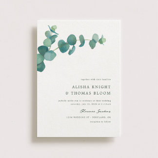 Adelaide Wedding Watercolor Eucalyptus Invitation