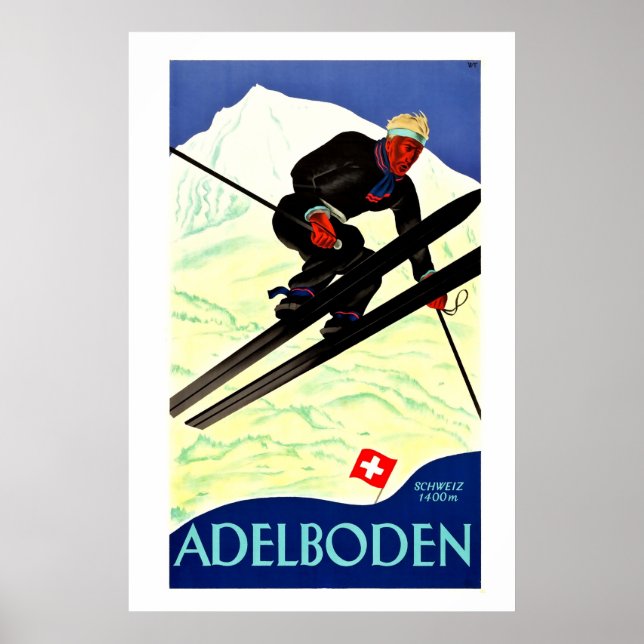 Adelboden,Schweiz, Ski Travel Poster (Front)