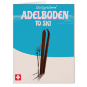 Adelboden Switzerland ski travel poster (Front)