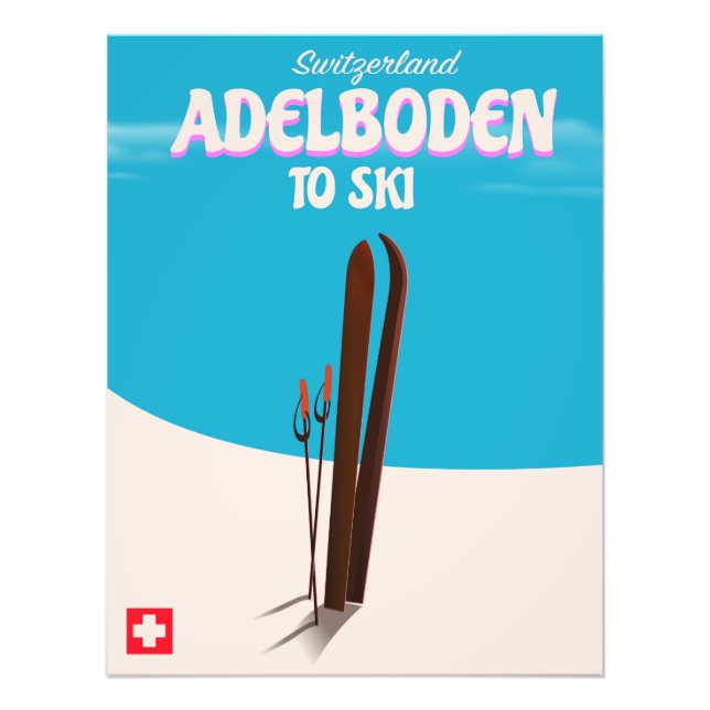 Adelboden Switzerland ski travel poster (Front)