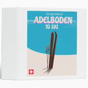 Adelboden Switzerland ski travel poster 3 Ring Binder