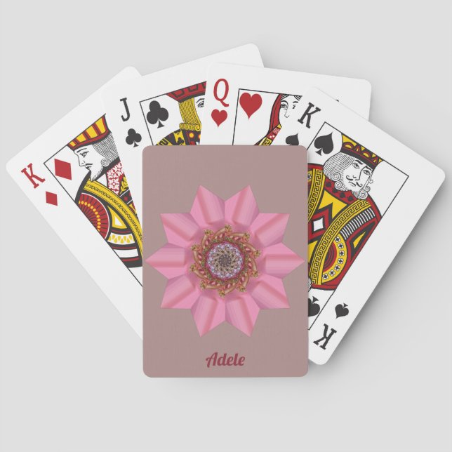 ~ ADELE ~ 3D Pink Star Design  ~ Original  Poker Cards (Back)